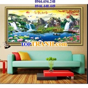 Tranh thêu lưu thủy sinh tài